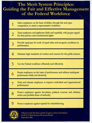 cover image of The Merit Systems Principles: Guiding the Fair and Effective Management of the Federal Workforce